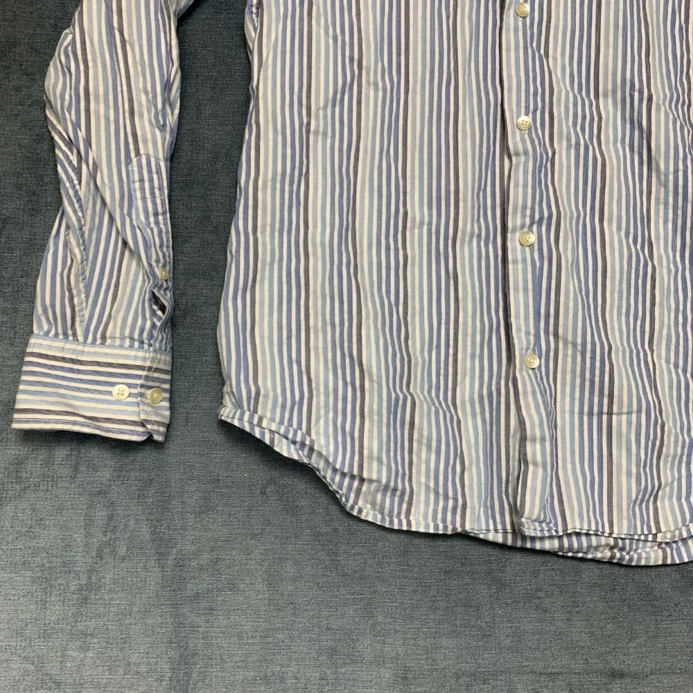 Banana Republic Shirt Mens Large Multicolor Striped Cotton Non Stretch Button Up